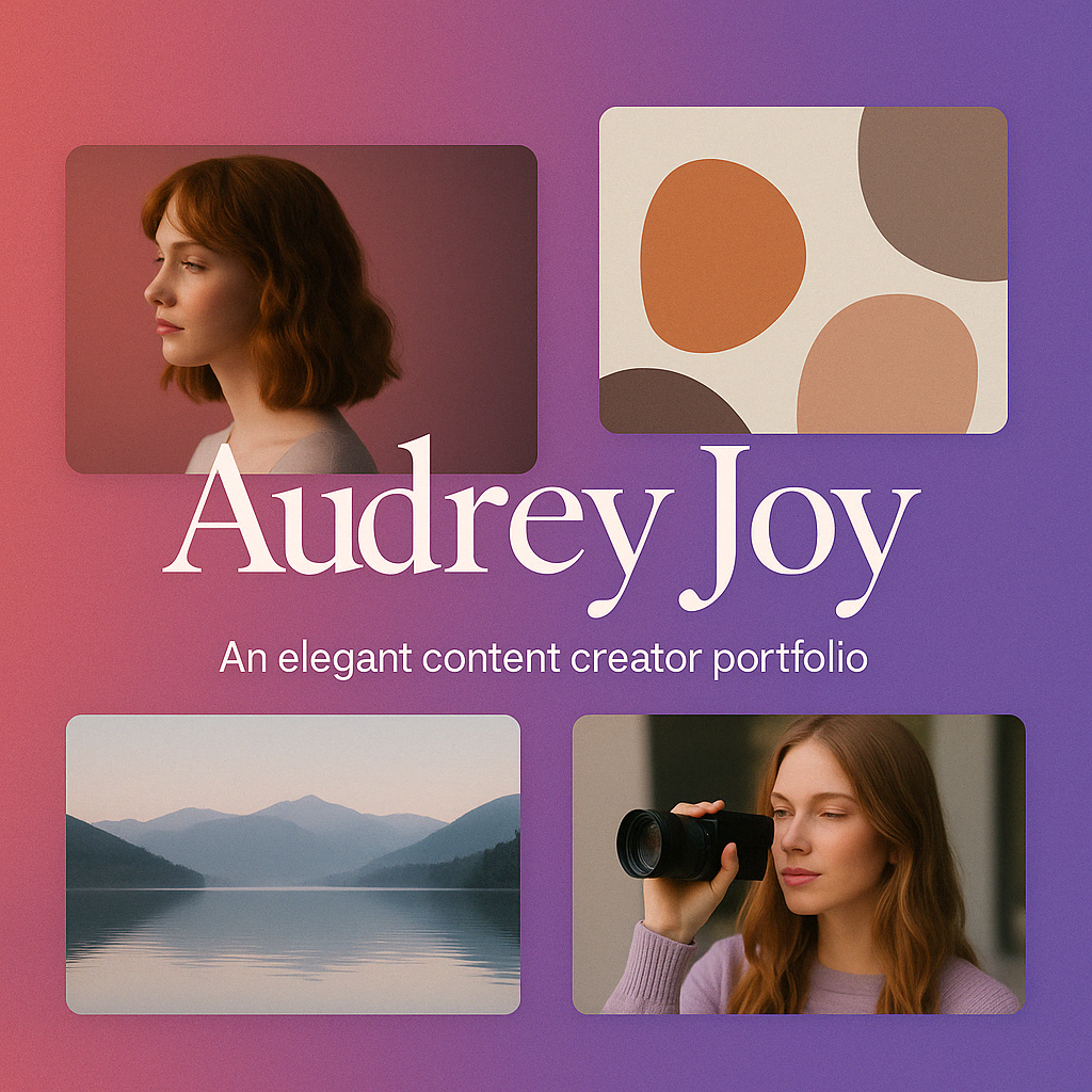 Personal portfolio website for Audrey Joy